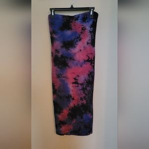 Tie dye strapless maxi dress